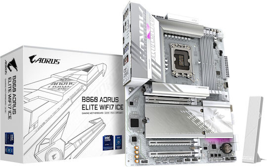 Gigabyte B860 Aorus Elite WIFI7 Ice Motherboard ATX με Intel 1851 Socket