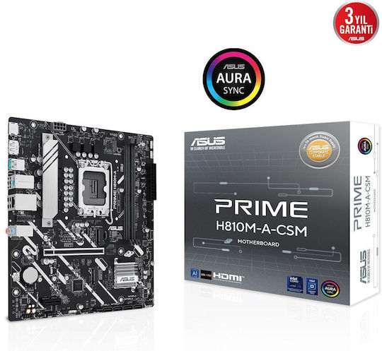 Asus Prime H810M-A-CSM Placă de bază Micro ATX cu Intel 1851 Socket