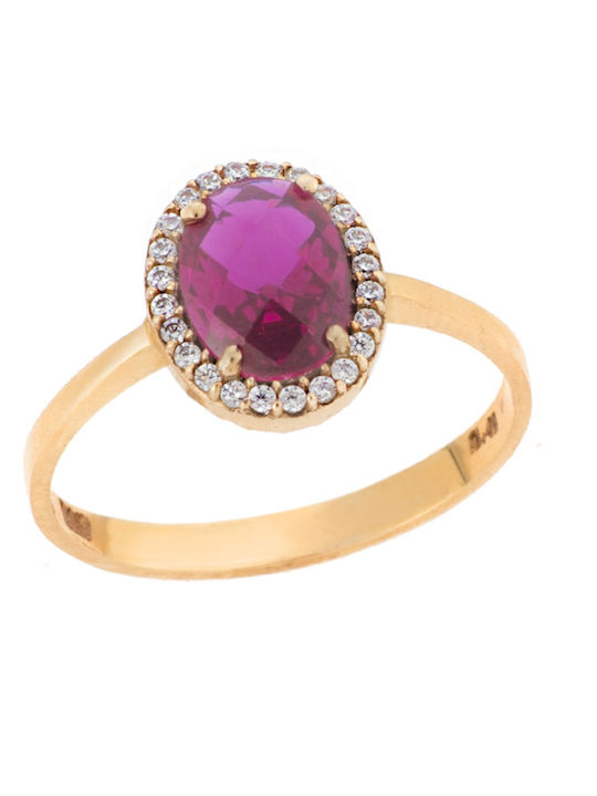 Ring with Zircon made of Gold 14K