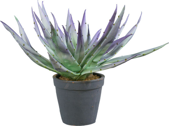 Aloe Mauve Artificial Plant Eva Foam Ceramic Purple Green Black H32cm C430623
