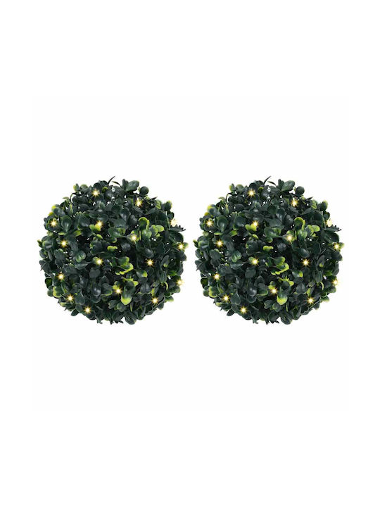 Buxus in Topfpflanze 22cm mit LED 2 Stück vidaXL