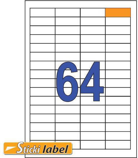 Sticki Selbstklebende A4-Etiketten 48.5x16.9mm