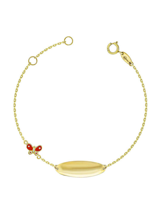 Kiriakos Gofas Kinderarmband ID aus Gold 9K