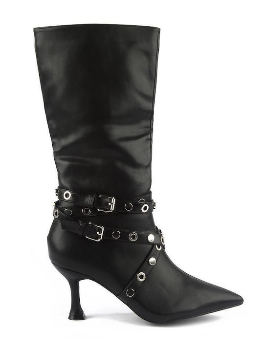 Medium Heel Women's Boots  Black