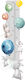 Children's Growth Chart Colorful Wall Sticker Grey Bunnies 45x120