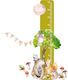 Kids Growth Chart Green Wall Sticker Boho Animals 45x120