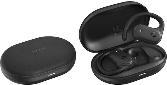 Havit OWS915 Open Ear Bluetooth Handsfree Ακουστικά με Αντοχή στον Ιδρώτα και Θήκη Φόρτισης Μαύρα