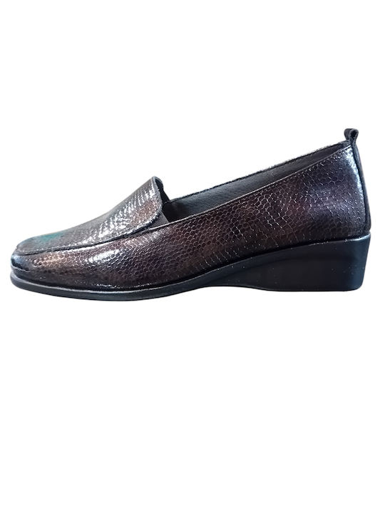 Leather Women's Moccasins in Brown Color