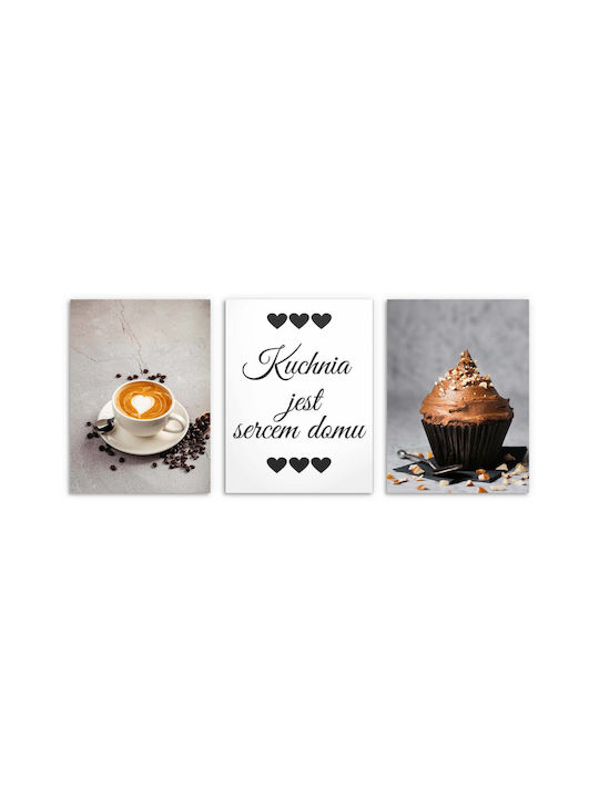 Set of 3 Posters Kitchen Images Coffee Kitchen Posters Sign Quote 50x70
