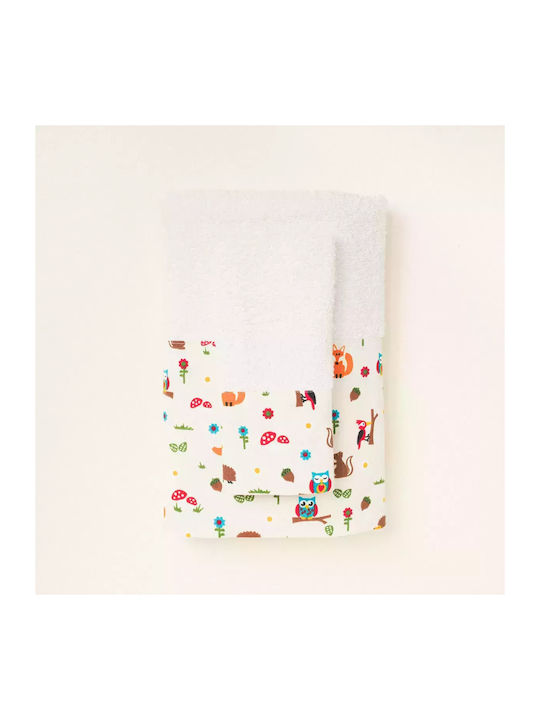 Set mit Babyhandtüchern mit Waldtiermotiv 2 Stück 379263 Ntampoudis Ntm-379263