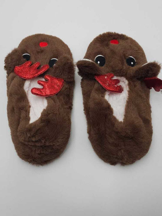 Demen Kids Slippers Brown