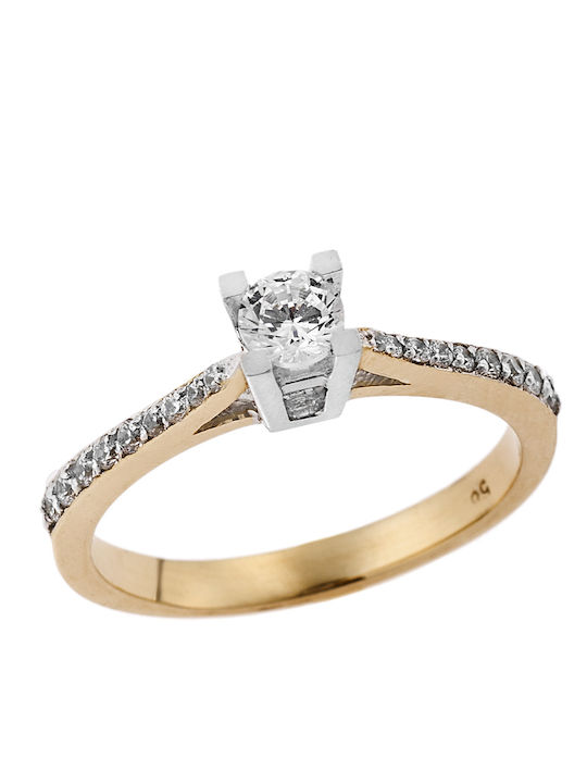 Ring with Zircon made of Gold 14K
