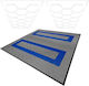 Hexagon LED Lights X 2 & Vented Garage Floor Tiles Edges 165 Grey & 60 Blue