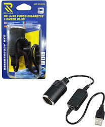 Rchang Μετασχηματιστής Αντάπτορας Usb Υποδοχή Φις Αναπτήρα 12-24v W14258 De Luxe Fused Cigarette Lighter Plug 0111538