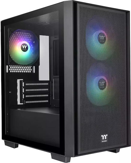Thermaltake Versa H16 TG ARGB Gaming Micro Tower Computer Case with Side Window Black