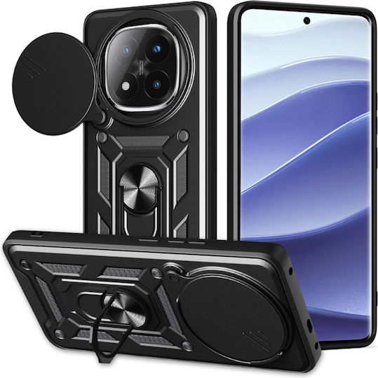 Techsuit Camshield Umschlag Rückseite Silikon / Kunststoff Schwarz (Redmi Note 14 Pro+)