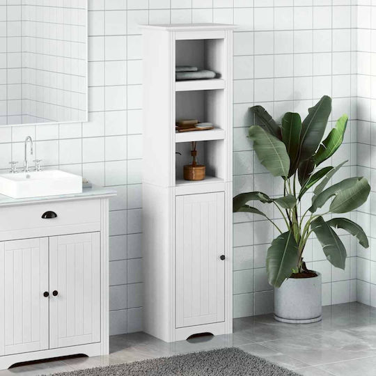 vidaXL Dulap Coloană Pentru Baie Pardoseală M44xA30xÎ160cm Albă