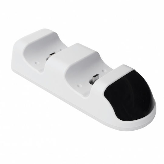 White Shark Base for 2 PS5 Controllers White