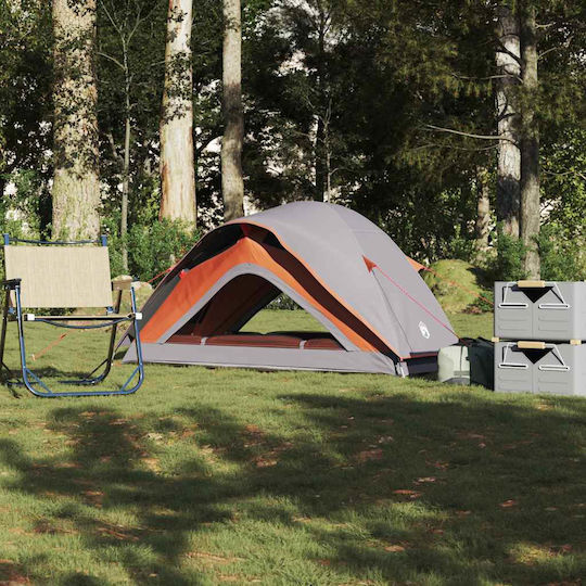 vidaXL Camping Tent Igloo Grey with Double Cloth for 1 Person 213x84x100cm