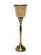 Base Candle Holder Glass in Brown Color 11.5x38x11.5cm 1pcs