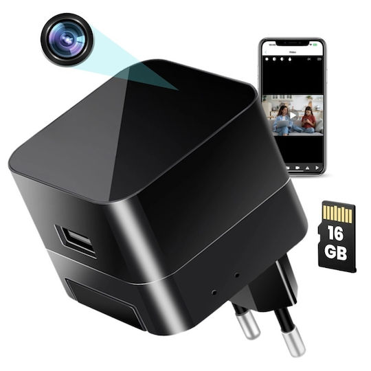 Cameră De Supraveghere WiFi Încărcător 1080p Cu Acceptare Card De Memorie Și Senzor De Mișcare