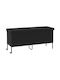 vidaXL Cutie de depozitare pentru exterior Rattan Negru L160xW55xH75buc