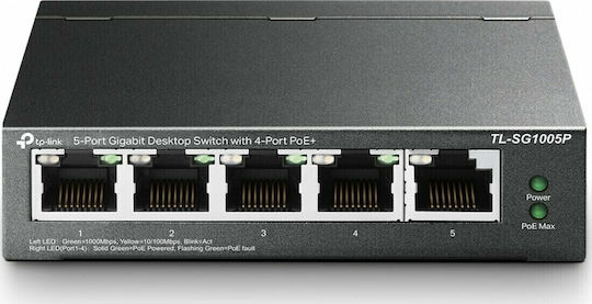 TP-LINK TL-SG1005P v5 Unmanaged L2 PoE Switch με 5 Θύρες Ethernet