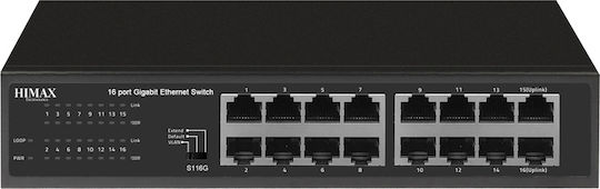 Himax S116G Verwaltet Switch mit 16 Ports Gigabit (1Gbps) Ethernet