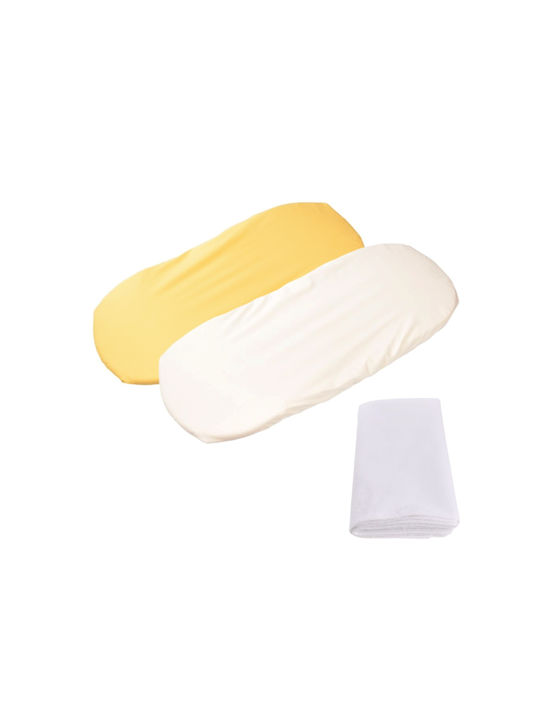 Confort Family Seturi de cearșafuri pentru bebeluși Pentru Patut Bumbac cu Cauciuc Ecru 30x72buc 2buc