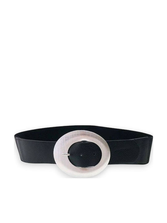 Wide Elastic Women's Belt Black