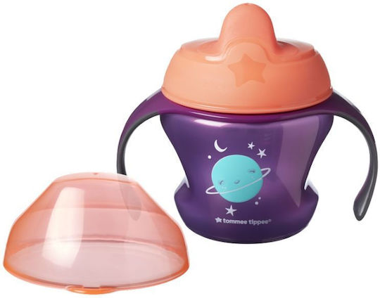 Tommee Tippee First Trainer Educational Sippy Cup Plastic with Handles Purple for 4m+m+ 150ml