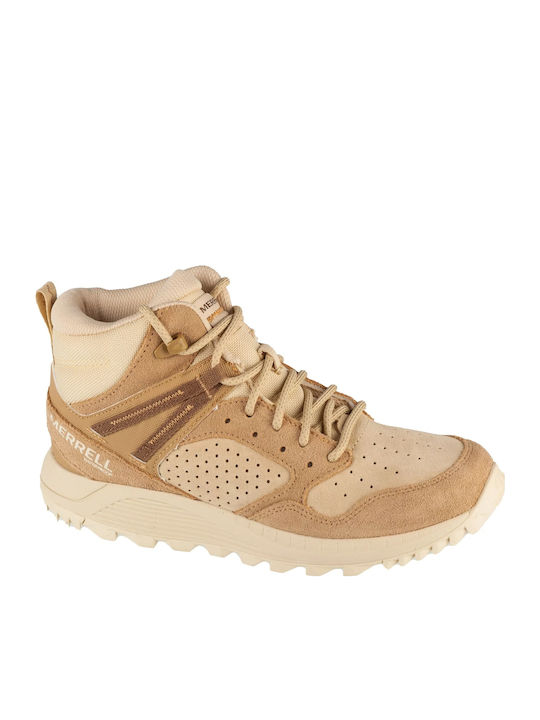 Merrell Wildwood Γυναικεία Ορειβατικά Μποτάκια Αδιάβροχα Μπεζ