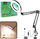 Desktop Magnifying Glass USB LED Illuminated 5x Auxiliary Arm Black