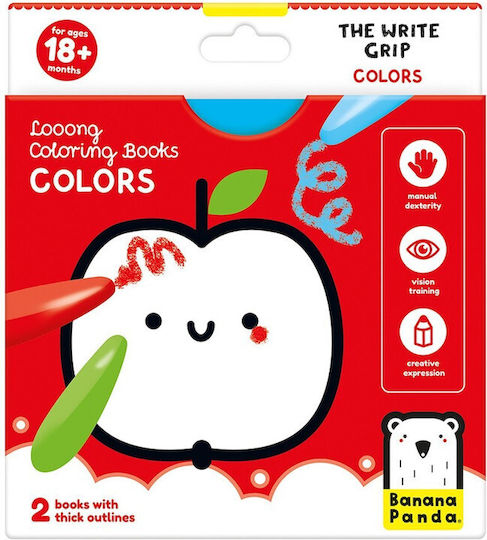 Looong Coloring Books Write Grip Colors 18m+