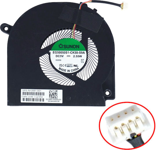 Laptop CPU GPU Cooling Fan HP Envy 17-cr 17t-cr 17-crxxxx 17t-cr0000 N13561-001 7j2280 Eg50050s1-ck50-s9a Left Fan Models UMA Graphics 4pin Code 81353