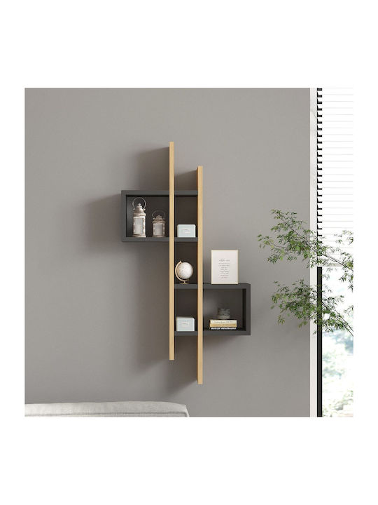 Shelf Wall Emse Oak-anthracite 53.8x19.6x108cm