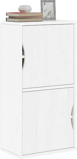 Living Room Display Cabinet Made of Solid Wood White 40x24x79cm