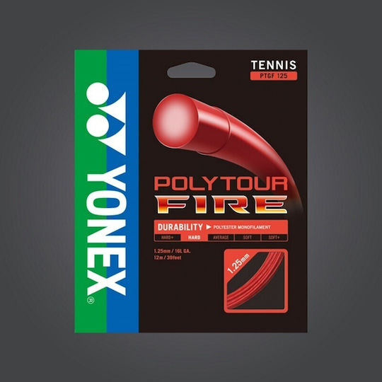 Yonex Polytour Fire 125 Χορδή Τένις Κόκκινη Φ1.25mm