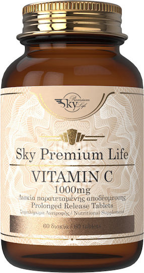 Sky Premium Life C Vitamin for Immune System Boost, the Skin & Antioxidant Action 1000mg Citrus Fruits 60 Tablets