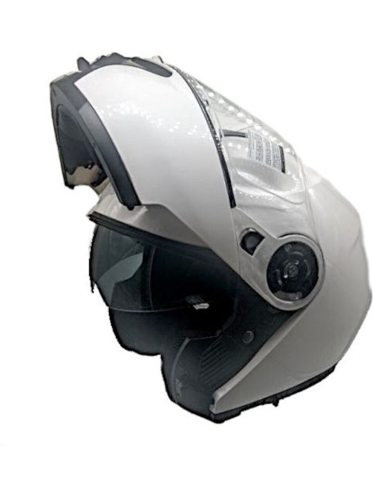 Faseed 907 GT White Κράνος Μηχανής Flip-Up ECE 22.05 1450gr με Sunvisor
