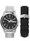 Timex Street Sport Herrenuhr Batterie mit Silber Metallarmband