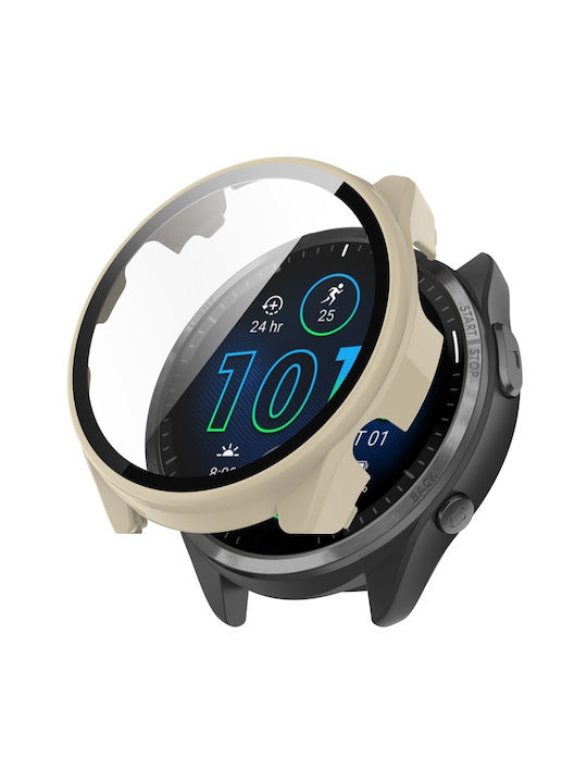 Garmin Forerunner 965 PC + Eingebaute Schutzhülle für Uhr Elfenbein