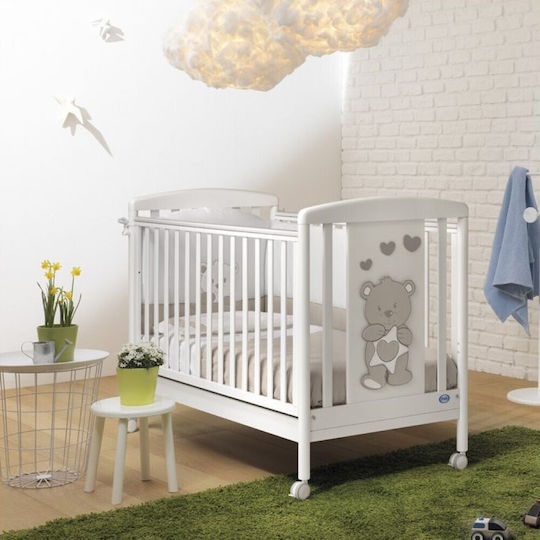 Pali Pali Babybett Love Weiß mit Räder
