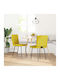 Dining Room Velvet Chair Yellow 45x54x83cm 2pcs