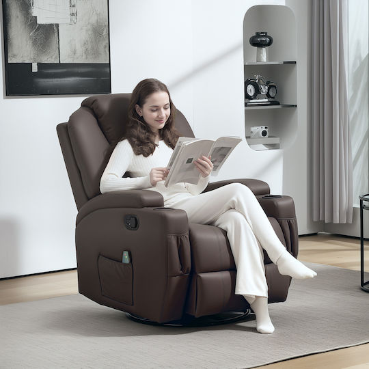 Relax με Υποπόδιο 84x92x109cm Σκούρο Καφέ Relax με Υποπόδιο 84x92x109cm Σκούρο Καφέ