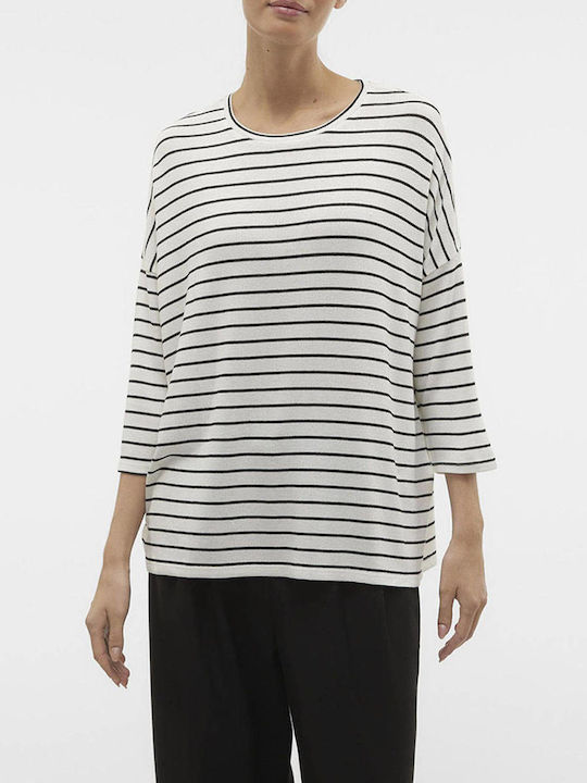 Vero Moda Γυναικείο Πουλόβερ με Μανίκι 3/4 Ριγέ...