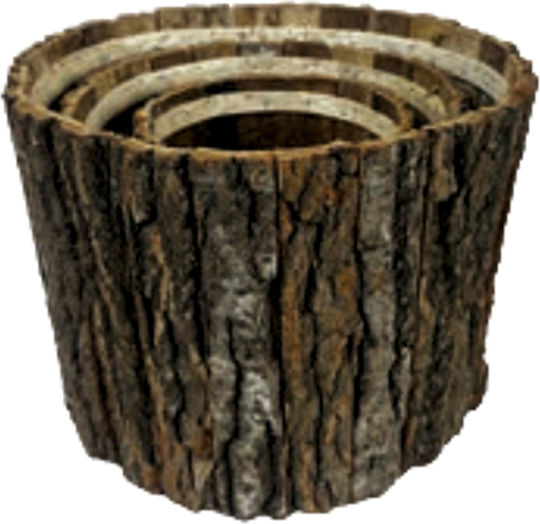 TnS Plant Pot Wooden Brown