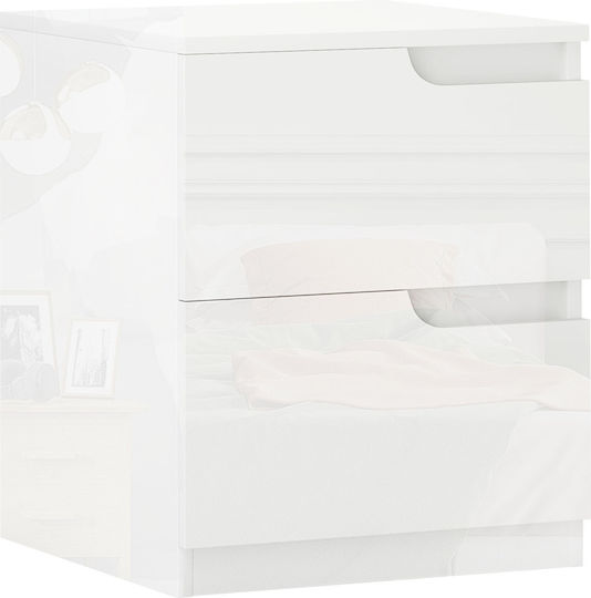 Wooden Bedside Table White 40x40x48cm