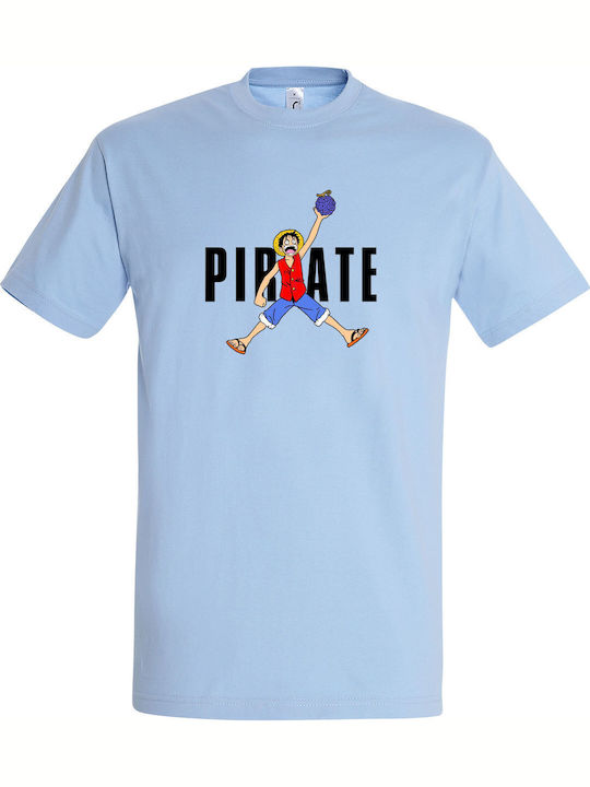 Kinder-T-Shirt Sky Blue Air Pirate, One Piece, Luffy