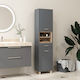 HomCom Floor Bathroom Column Cabinet L40xD24xH160cm Natural